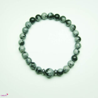 Bracelet en Obsidienne neige « Purification »