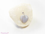 Pendentif coeur en Agate blue lace