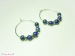 boucles d'oreilles créoles en Lapis lazuli