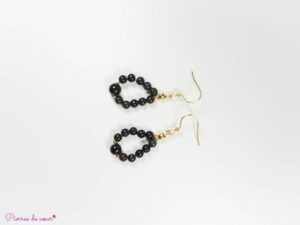 Boucles d’oreilles en Obsidienne œil céleste « Protection »