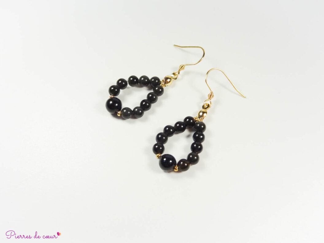 boucles d'oreilles en obsidienne œil céleste