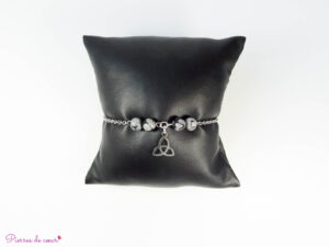 Bracelet chaîne en Obsidienne neige « Protection »