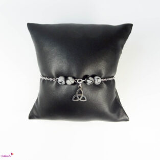 Bracelet chaîne en Obsidienne neige « Protection »