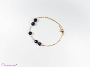 Bracelet chaîne en Obsidienne noire « Protection »