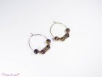 Boucles d'oreilles créoles en œil de tigre