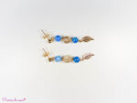 boucles d'oreilles en apatite et quartz rutile