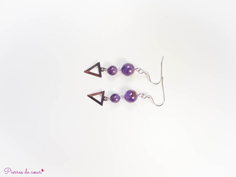 boucles d'oreilles en améthyste