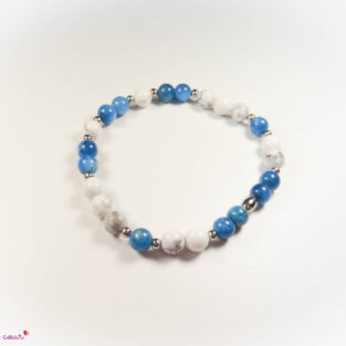 Bracelet en Howlite et Apatite « Régime »