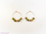 boucles d'oreilles créoles en Unakite