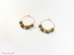 boucles d'oreilles créoles en Unakite