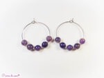 Boucles d'oreilles Créoles en Améthyste
