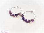 Boucles d'oreilles Créoles en Améthyste