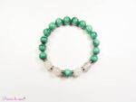 Bracelet en Cristal de roche et Malachite