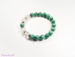 Bracelet en Cristal de roche et Malachite