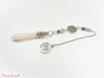 Pendule en Quartz rose et Fluorite