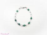 Bracelet en Cristal de roche et Malachite