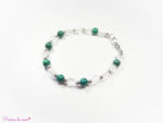 Bracelet en Cristal de roche et Malachite