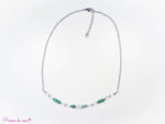 Collier en Cristal de roche et Malachite