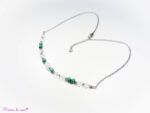 Collier en Cristal de roche et Malachite