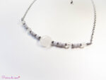 Collier en Cristal de roche et Agate blue lace