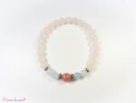 Bracelet en Quartz rose et Aigue marine