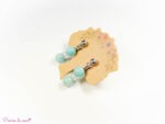 Boucles d'oreilles en Amazonite et Cristal de roche