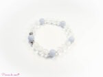 Bracelet en Cristal de roche et Angélite