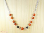 Collier en Jaspe rouge et Obsidienne noire