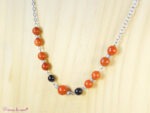 Collier en Jaspe rouge et Obsidienne noire