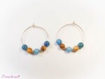 Boucles d'oreilles en Apatite et Jaspe paysage