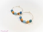 Boucles d'oreilles en Apatite et Jaspe paysage