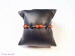 Bracelet en Jaspe rouge et Obsidienne noire