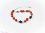 Bracelet en Jaspe rouge et Obsidienne noire