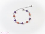 bracelet en améthyste, labradorite et quartz fraise
