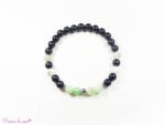 Bracelet en Obsidienne noire et Chrysoprase
