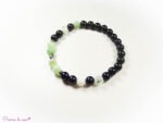 Bracelet en Obsidienne noire et Chrysoprase