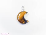 Pendentif lune en œil de tigre